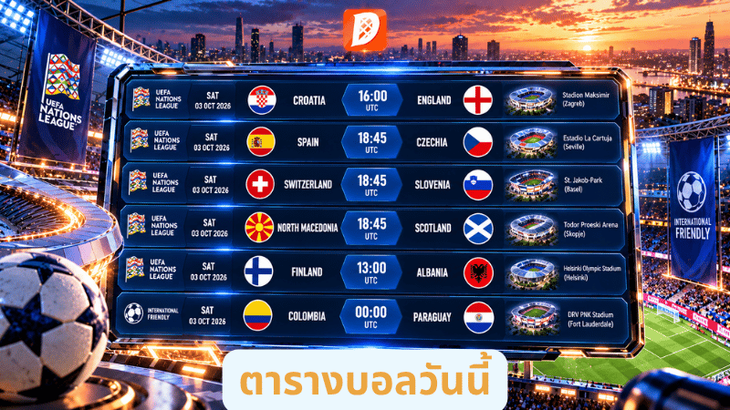 ตารางบอลวันนี้