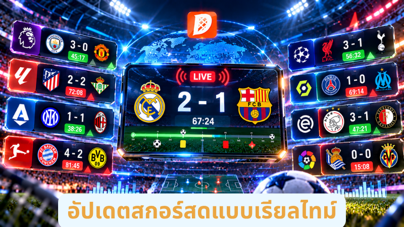 อัปเดตสกอร์สดแบบเรียลไทม์